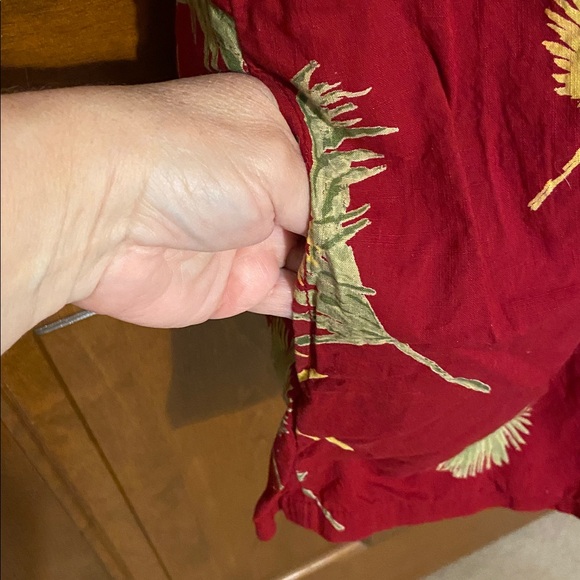 Free People Malibu Romper in a red combo maroon tropical print Size Large - Picture 5 of 16